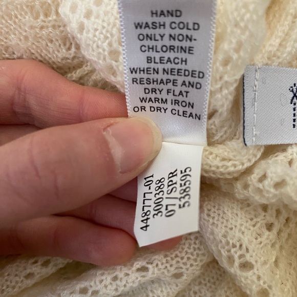 Banana Republic Crochet Knit Sweater Extra Fine Italian Merino Wool - Picture 7 of 7